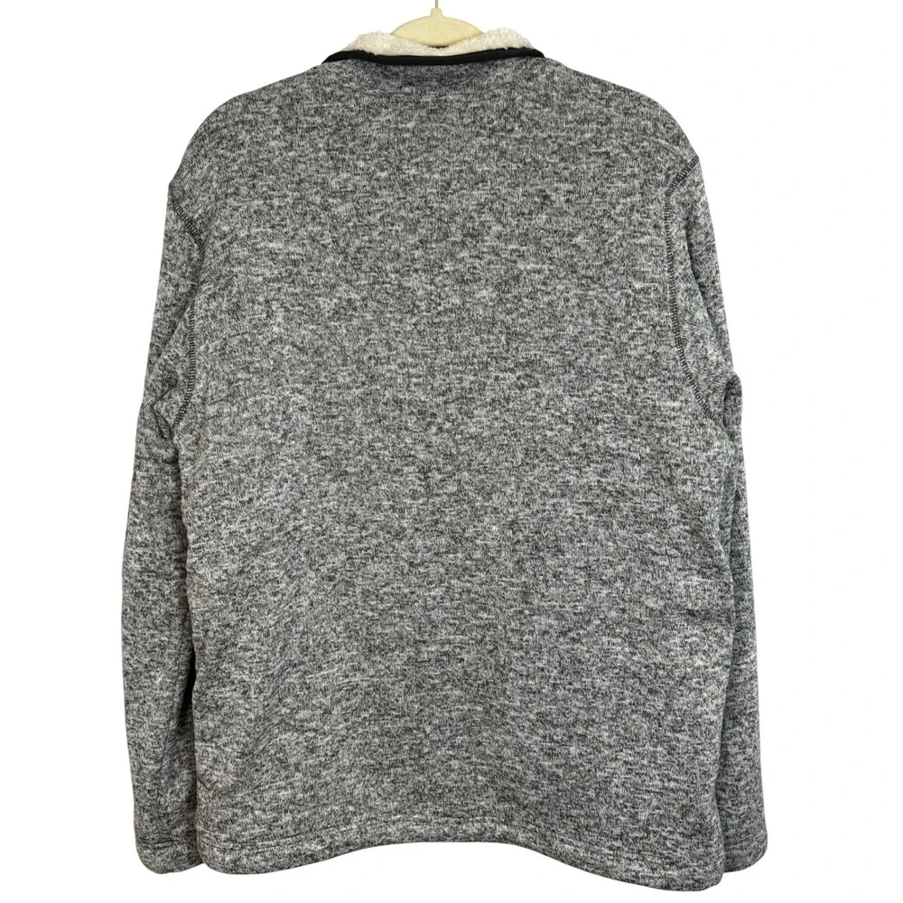 Orvis Men's Sherpa Lined Quarter Zip Pullover Sweater Gray Jacket Size M